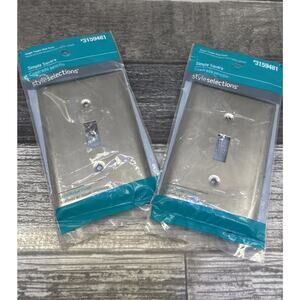 Lot Of 2 - Style Selection Toggle Electrical Switch Wall Plate, Satin Nickel {8}
